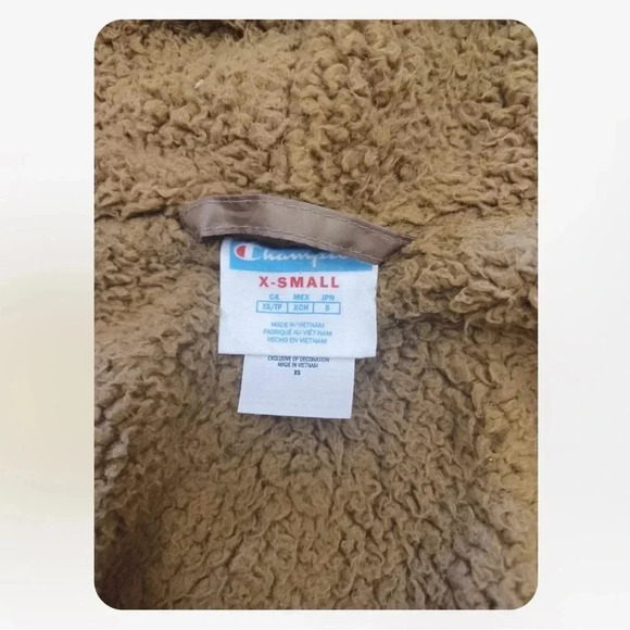 Champion Sherpa Lined Stadium Hooded Gold Jacket Size XS - Picture 12 of 13